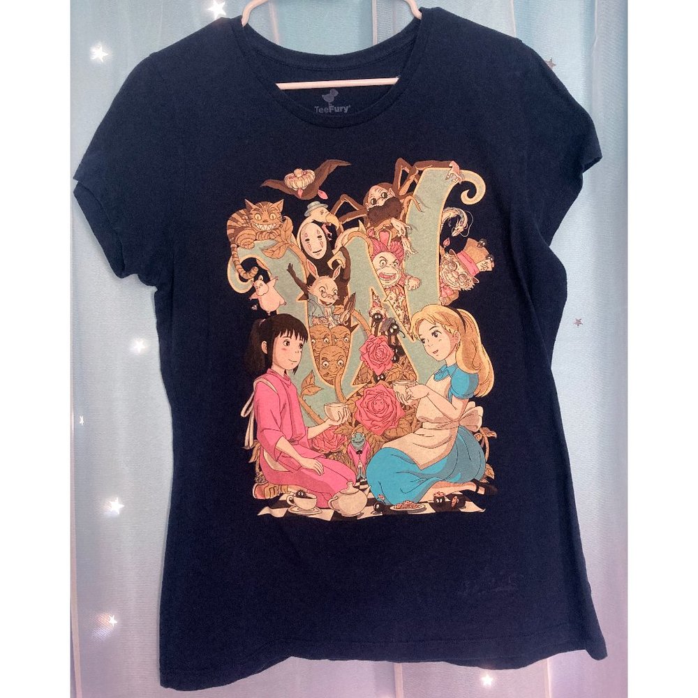 Alice in Wonderland x Spirited Away Ghibli Womens Tee